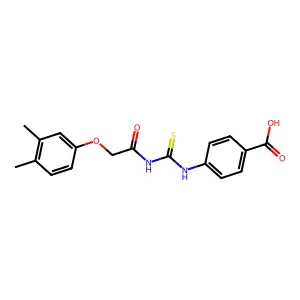 4-[[2-(3,4-Dimethylphenoxy)acetyl]carbamothioylamino]benzoic acid structure