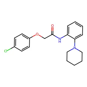 2-(4-chlorophenoxy)-N-(2-piperidin-1-ylphenyl)acetamide structure