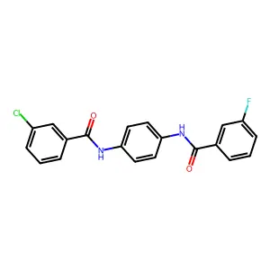 N-[4-[(3-chlorobenzoyl)amino]phenyl]-3-fluorobenzamide structure