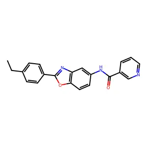 N-[2-(4-ethylphenyl)-1,3-benzoxazol-5-yl]pyridine-3-carboxamide structure