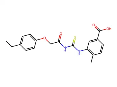 3-[[2-(4-Ethylphenoxy)acetyl]carbamothioylamino]-4-methylbenzoic acid structure