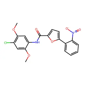 N-(4-chloro-2,5-dimethoxyphenyl)-5-(2-nitrophenyl)furan-2-carboxamide structure
