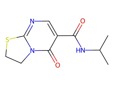 N-isopropyl-5-oxo-3,5-dihydro-2H-thiazolo[3,2-a]pyrimidine-6-carboxamide structure