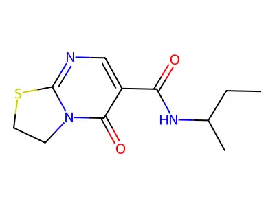 N-(sec-butyl)-5-oxo-3,5-dihydro-2H-thiazolo[3,2-a]pyrimidine-6-carboxamide structure