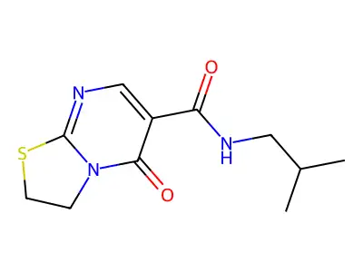N-isobutyl-5-oxo-3,5-dihydro-2H-thiazolo[3,2-a]pyrimidine-6-carboxamide structure