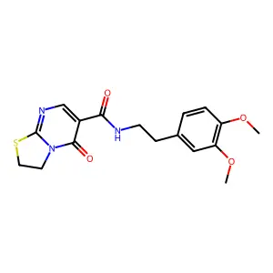 N-(3,4-dimethoxyphenethyl)-5-oxo-3,5-dihydro-2H-thiazolo[3,2-a]pyrimidine-6-carboxamide structure