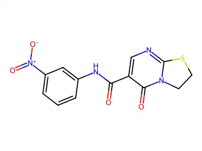 N-(3-nitrophenyl)-5-oxo-3,5-dihydro-2H-thiazolo[3,2-a]pyrimidine-6-carboxamide structure