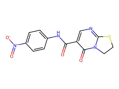 N-(4-nitrophenyl)-5-oxo-3,5-dihydro-2H-thiazolo[3,2-a]pyrimidine-6-carboxamide structure