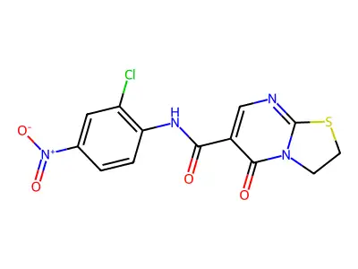 5H-Thiazolo[3,2-a]pyrimidine-6-carboxamide, N-(2-chloro-4-nitrophenyl)-2,3-dihydro-5-oxo- structure