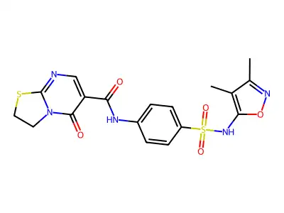 N-{4-[(3,4-dimethyl-1,2-oxazol-5-yl)sulfamoyl]phenyl}-5-oxo-2H,3H,5H-[1,3]thiazolo[3,2-a]pyrimidine-6-carboxamide structure