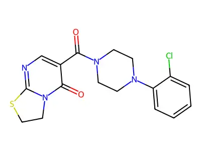 6-[4-(2-chlorophenyl)piperazine-1-carbonyl]-2H,3H,5H-[1,3]thiazolo[3,2-a]pyrimidin-5-one structure