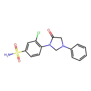 5-IMIDIZOLIDINONE, 1-(o-CHLORO-p-SULFAMOYLPHENYL)-3-PHENYL- structure