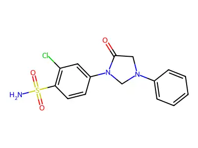 Benzenesulfonamide, 2-chloro-4-(5-oxo-3-phenyl-1-imidazolidinyl)- structure