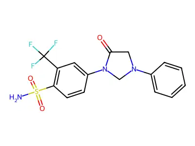 Benzenesulfonamide, 4-(5-oxo-3-phenyl-1-imidazolidinyl)-2-(trifluoromethyl)- structure