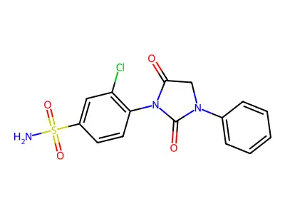 Benzenesulfonamide, 3-chloro-4-(2,5-dioxo-3-phenyl-1-imidazolidinyl)- structure