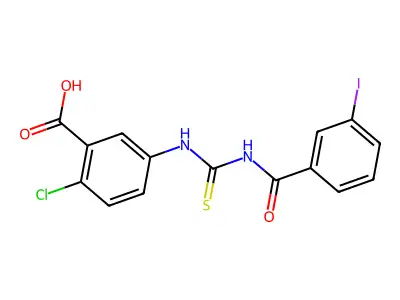 2-Chloro-5-[[[(3-iodobenzoyl)amino]thioxomethyl]amino]-benzoic acid structure
