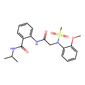 2-[[2-(2-methoxy-N-methylsulfonylanilino)acetyl]amino]-N-propan-2-ylbenzamide structure