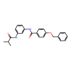N-[3-(2-methylpropanoylamino)phenyl]-4-phenylmethoxybenzamide structure