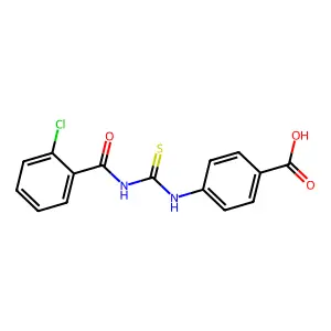 4-[[[(2-Chlorobenzoyl)amino]thioxomethyl]amino]-benzoic acid structure