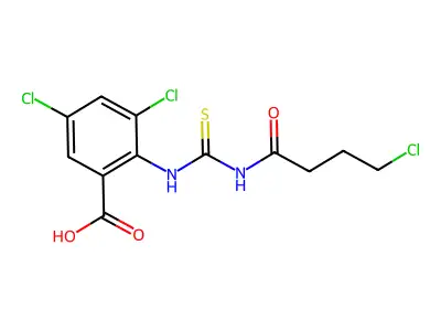 3,5-Dichloro-2-(4-chlorobutanoylcarbamothioylamino)benzoic acid structure