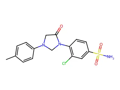 Benzenesulfonamide, 3-chloro-4-(3-(4-methylphenyl)-5-oxo-1-imidazolidinyl)- structure