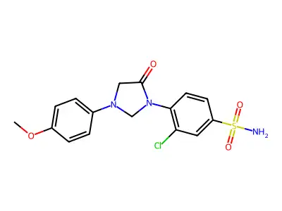 Benzenesulfonamide, 3-chloro-4-(3-(4-methoxyphenyl)-5-oxo-1-imidazolidinyl)- structure