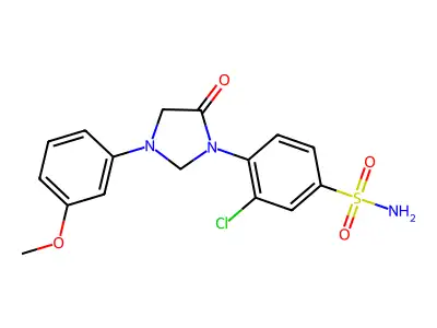 Benzenesulfonamide, 3-chloro-4-(3-(3-methoxyphenyl)-5-oxo-1-imidazolidinyl)- structure