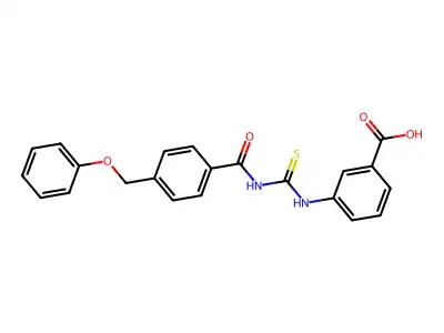 3-[({[4-(Phenoxymethyl)phenyl]carbonyl}carbamothioyl)amino]benzoic acid structure