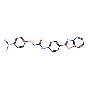 2-(4-nitrophenoxy)-N-[4-([1,3]oxazolo[4,5-b]pyridin-2-yl)phenyl]acetamide structure