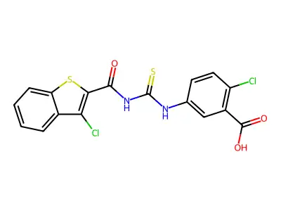 2-chloro-5-[[[[carbonyl]amino]thioxomethyl]amino]-benzoicacid structure