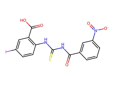 5-Iodo-2-[(3-nitrobenzoyl)carbamothioylamino]benzoic acid structure