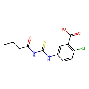 5-(Butanoylcarbamothioylamino)-2-chlorobenzoic acid structure