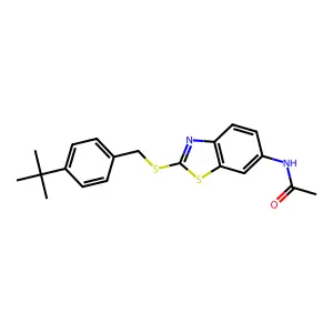 N-{2-[(4-tert-butylbenzyl)sulfanyl]-1,3-benzothiazol-6-yl}acetamide structure