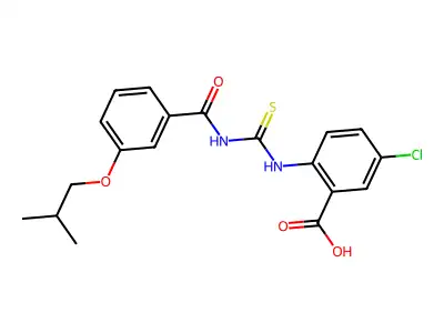 5-Chloro-2-[[3-(2-methylpropoxy)benzoyl]carbamothioylamino]benzoic acid structure
