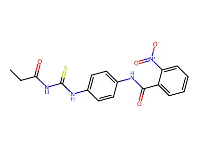 2-nitro-N-[4-(propanoylcarbamothioylamino)phenyl]benzamide structure