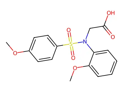 N-(2-methoxyphenyl)-N-[(4-methoxyphenyl)sulfonyl]glycine structure