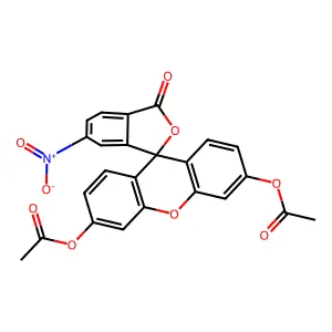 Spiro[isobenzofuran-1(3H),9'-[9H]xanthen]-3-one, 3',6'-bis(acetyloxy)-6-nitro- structure