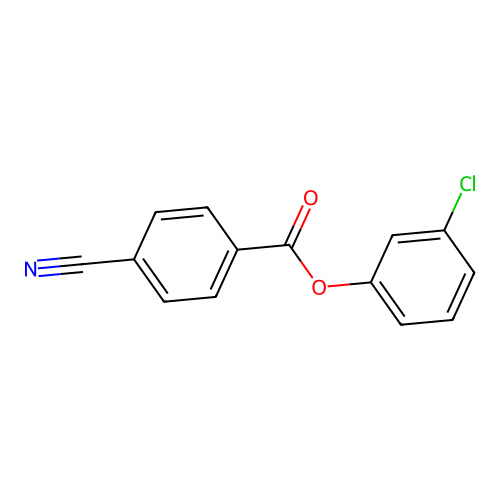 4-Cyanobenzoic acid 3-chlorophenyl ester structure