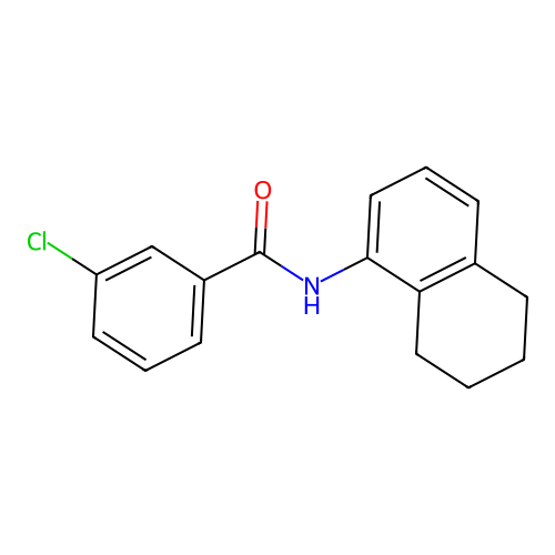 3-chloro-N-(5,6,7,8-tetrahydronaphthalen-1-yl)benzamide structure