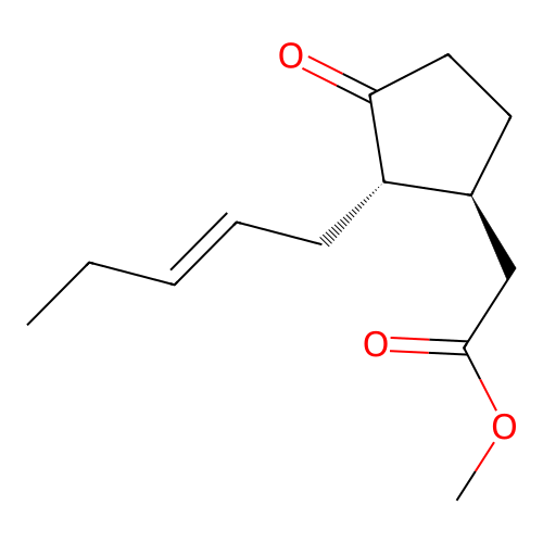 methyl 2-[(1S,2S)-3-oxo-2-pent-2-enylcyclopentyl]acetate structure