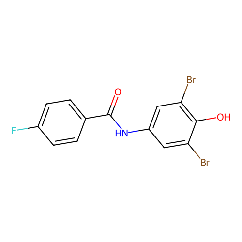 N-(3,5-dibromo-4-hydroxyphenyl)-4-fluorobenzamide structure