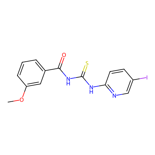N-[(5-iodopyridin-2-yl)carbamothioyl]-3-methoxybenzamide structure