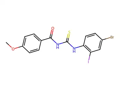 N-[(4-bromo-2-iodophenyl)carbamothioyl]-4-methoxybenzamide structure