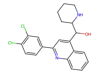 [2-(3,4-Dichlorophenyl)-4-quinolinyl](2-piperidinyl)methanol structure