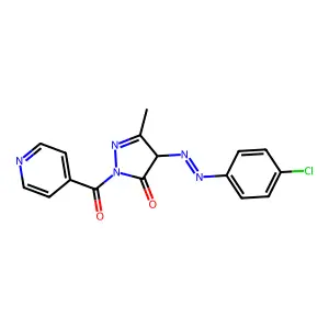 4-[(4-chlorophenyl)diazenyl]-5-methyl-2-(pyridine-4-carbonyl structure