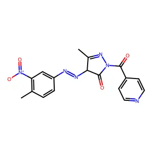 5-methyl-4-[(4-methyl-3-nitrophenyl)diazenyl]-2-(pyridine-4- structure