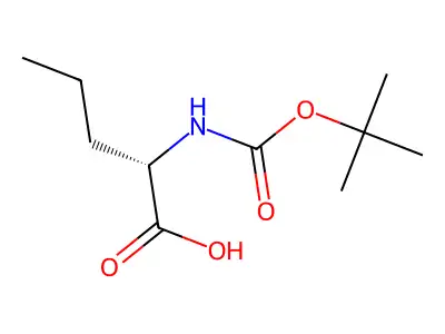 2-(((Tert-butoxy)carbonyl)amino)pentanoic acid structure