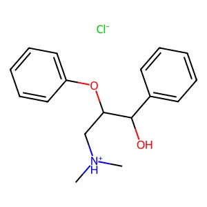Benzyl alcohol, alpha-(2-(dimethylamino)-1-phenoxyethyl)-, hydrochloride structure