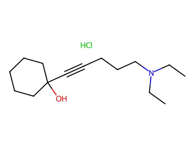Cyclohexanol, 1-(5-(diethylamino)-1-pentynyl)-, hydrochloride structure