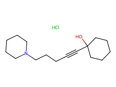 Cyclohexanol, 1-(5-(1-piperidinyl)-1-pentynyl)-, hydrochloride structure